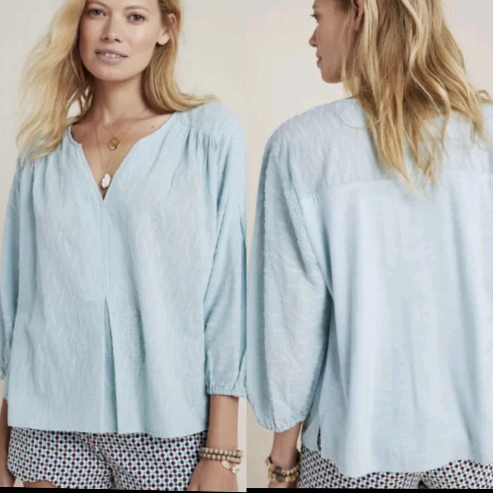 Anthropologie‎ Dolan Left Coast Alvia Peasant 3/4 Sleeve Top Shirt